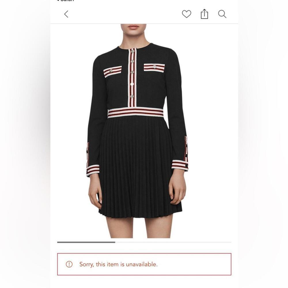 Maje Rouli Striped trim Black dress
